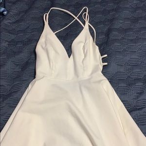 White formal mid thigh length dress